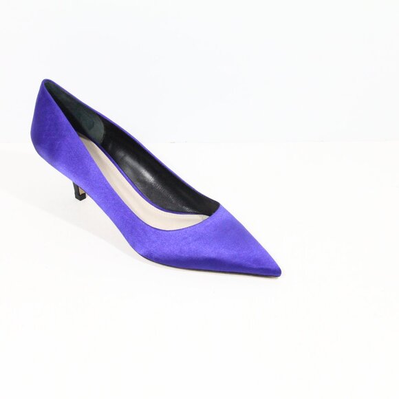 Schutz Sabrina Kitten Heel Pumps sz 10 Women Blue Satin Shoes - Picture 2 of 9